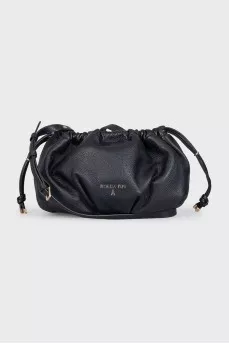 Leather drawstring bag
