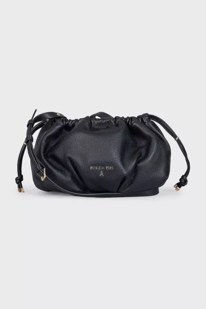 Leather drawstring bag