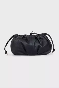 Leather drawstring bag
