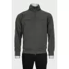 Men's zip-up hoodie with logo on the sleeve