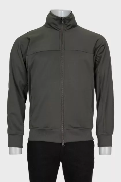 Men's zip-up hoodie with logo on the sleeve