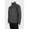 Men's zip-up hoodie with logo on the sleeve
