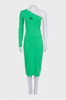 Green one-shoulder bodycon dress