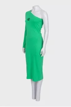 Green one-shoulder bodycon dress