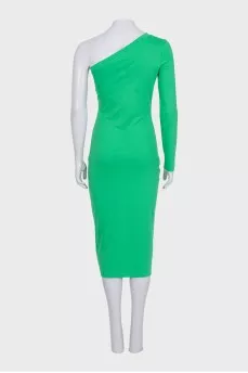 Green one-shoulder bodycon dress