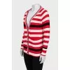 Кардиган червоного кольору в смужку