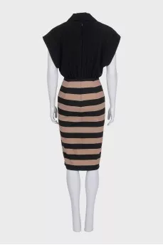 Fitted striped dress with tag