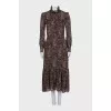 Straight printed dress with buttons