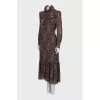 Straight printed dress with buttons