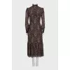 Straight printed dress with buttons