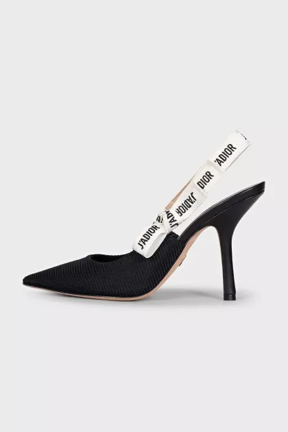 Black slingbacks made from J'Adior fabric