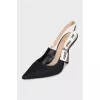 Black slingbacks made from J'Adior fabric