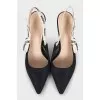 Black slingbacks made from J'Adior fabric