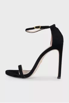 Black suede sandals