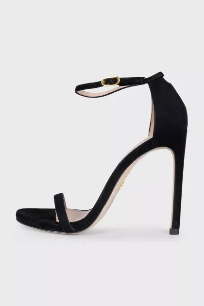Black suede sandals