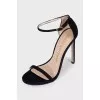 Black suede sandals