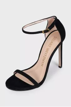 Black suede sandals