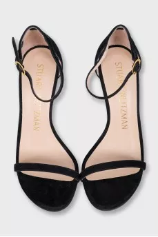 Black suede sandals