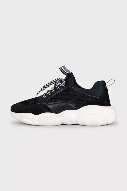 Black lace-up sneakers