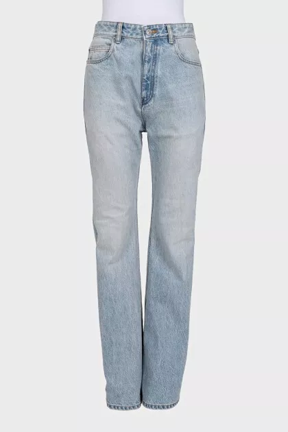 Light blue flared high-waisted jeans