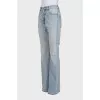 Light blue flared high-waisted jeans
