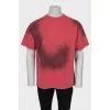 Men's red oversized printed T-shirt