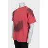 Men's red oversized printed T-shirt