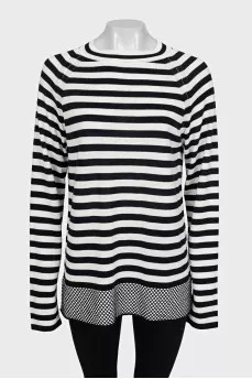Black and white striped jumper