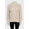 Beige cardigan decorated with sequins