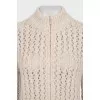 Beige cardigan decorated with sequins