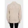 Beige cardigan decorated with sequins