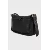 Rectangular leather bag with magnetic clasp