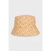 Straw Panama hat with embroidered logo
