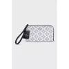 White floral print wallet with tag
