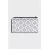 White floral print wallet with tag