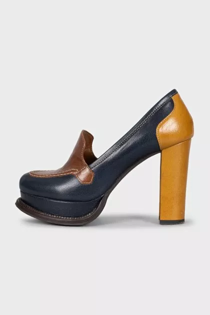 Leather high heels