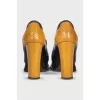Leather high heels