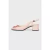 Leather slingbacks with contrast buckle