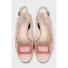 Leather slingbacks with contrast buckle