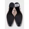 Leather slingbacks with contrast buckle