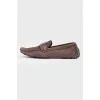 Men's leather brown loafers