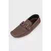 Men's leather brown loafers