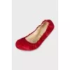 Red pony skin ballet flats