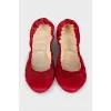Red pony skin ballet flats