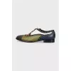 Leather lace-up shoes with decoration