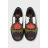 Leather lace-up shoes with decoration