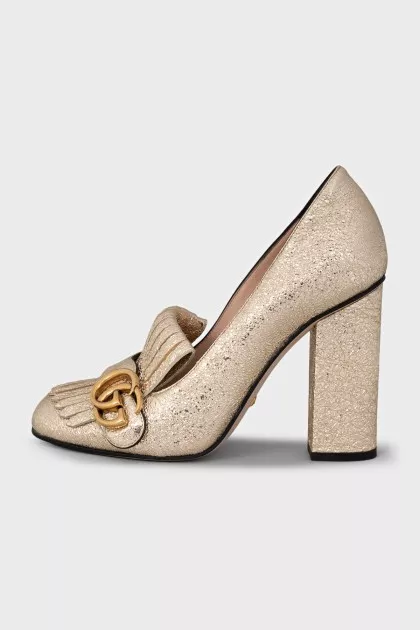 Marmont gold leather shoes