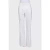 White wool high-waist trousers