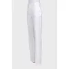 White wool high-waist trousers