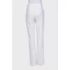 White wool high-waist trousers